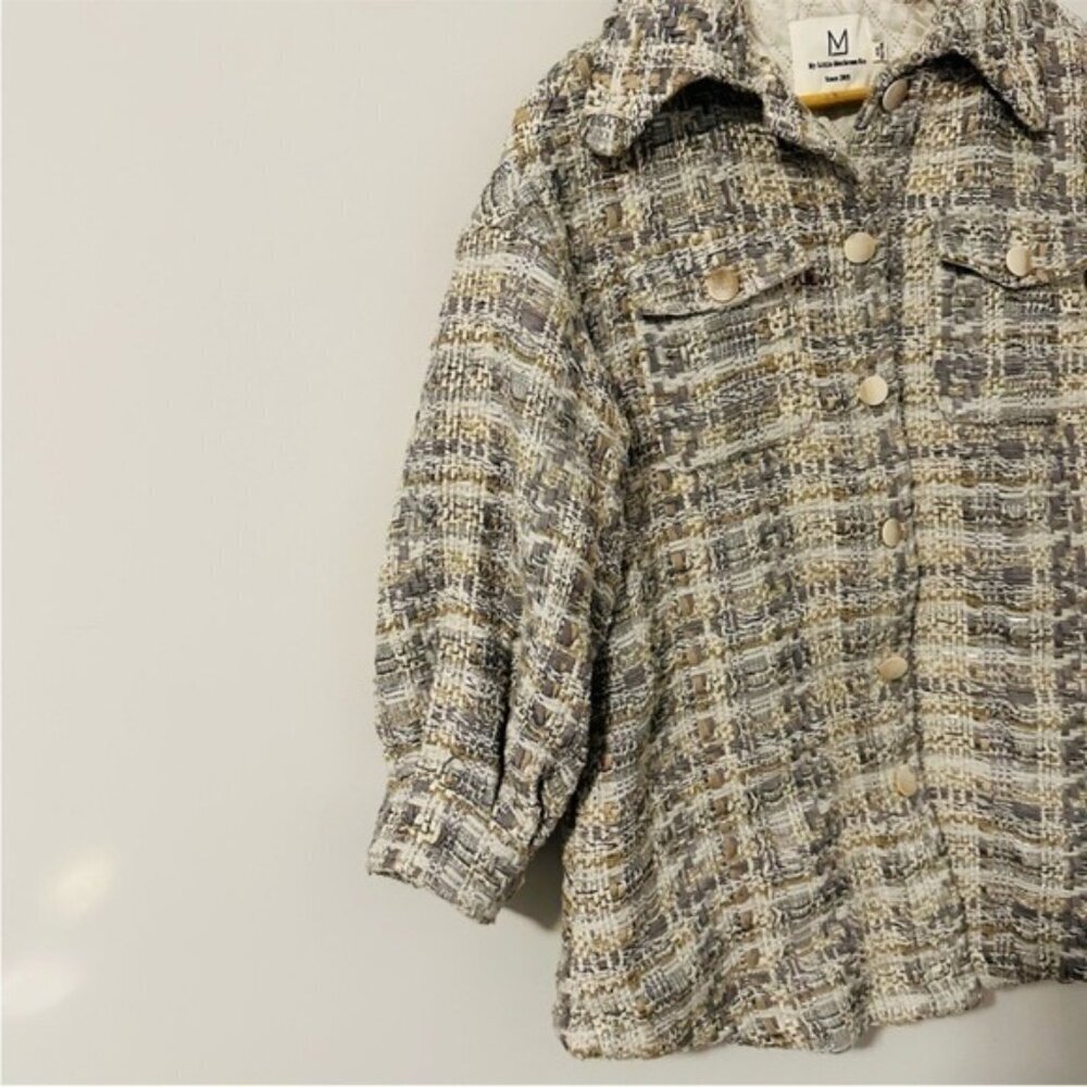 My Little Mushroom Biu Oversized Tweet Cozy Tweed Button Coat Womens Size XS - Picture 6 of 11